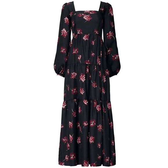 NICHOLAS Black Floral Tiered Maxi Dress - Picture 2 of 11